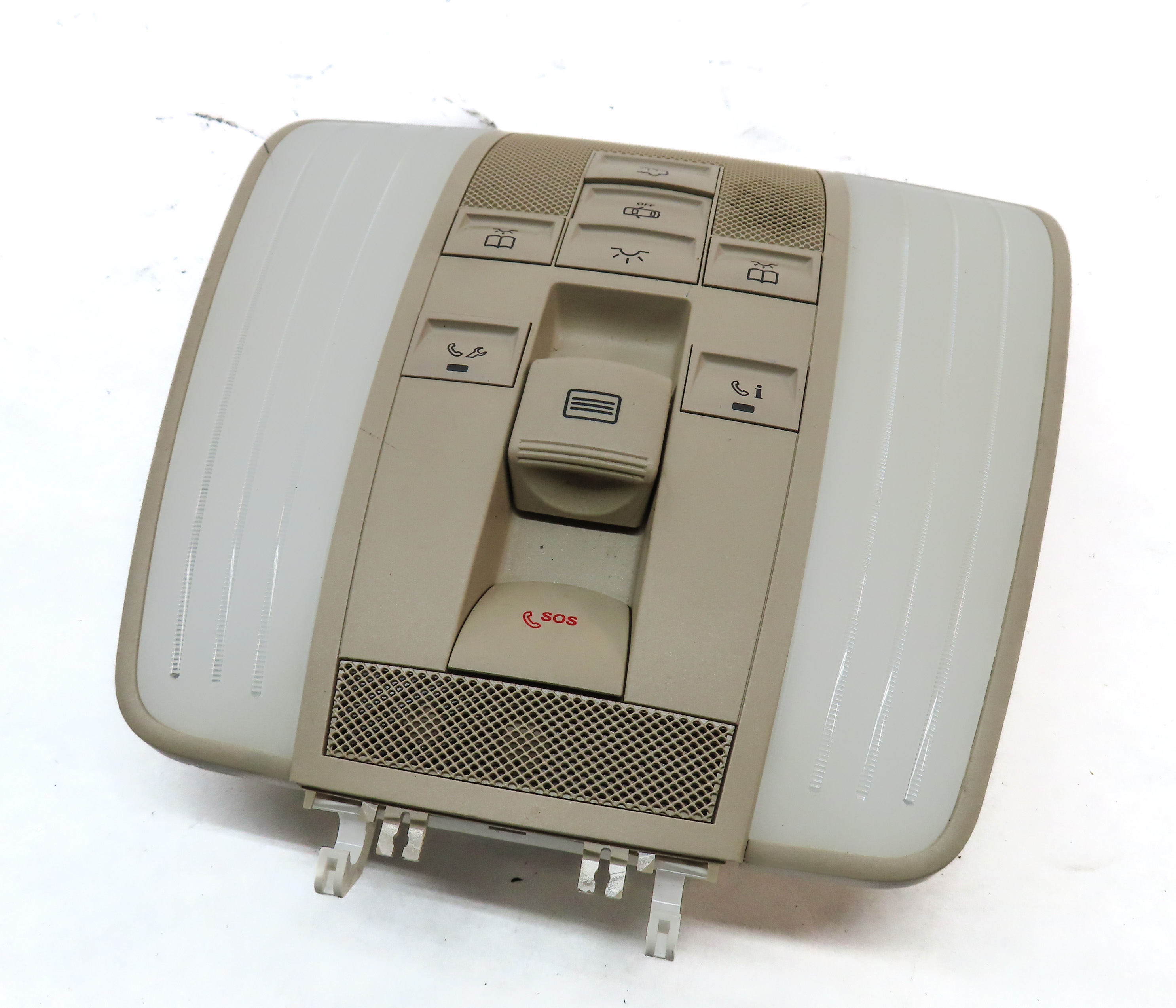 2016 MERCEDES E350 (W212) FRONT OVERHEAD DOME LIGHT LAMP w/ SWITCHES (BEIGE) — exact item pictured